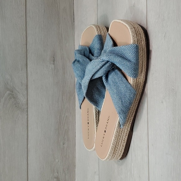 Lucky Brand Womens Espadrille Twis Platform Crisscross Sandals shoes sz 9M - Picture 1 of 11